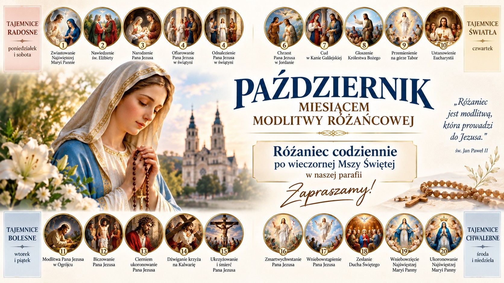 Październik miesiącem modlitwy różańcowej